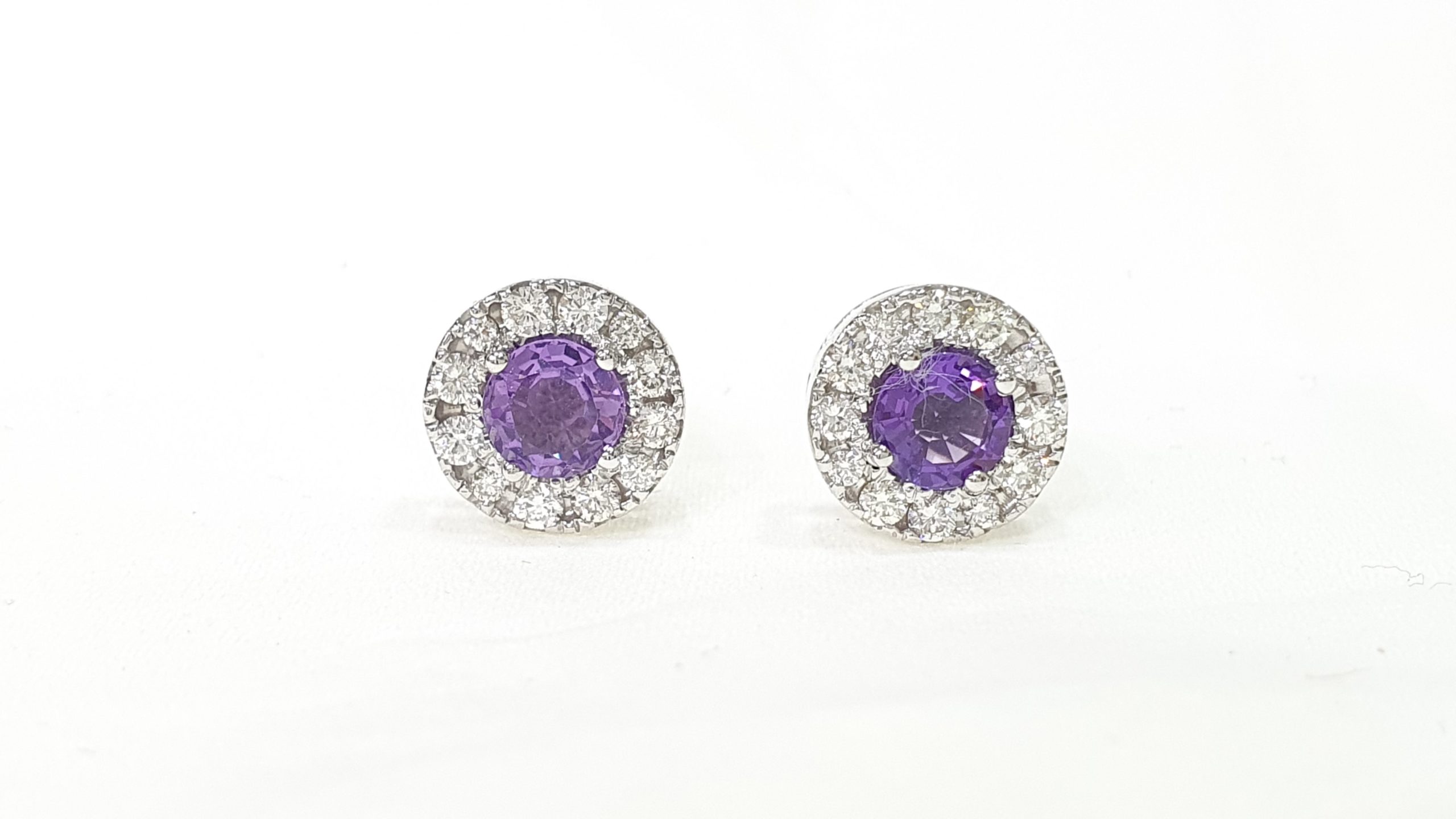 Moonlit Martini 14KT Diamond & Amethyst Drop Earrings