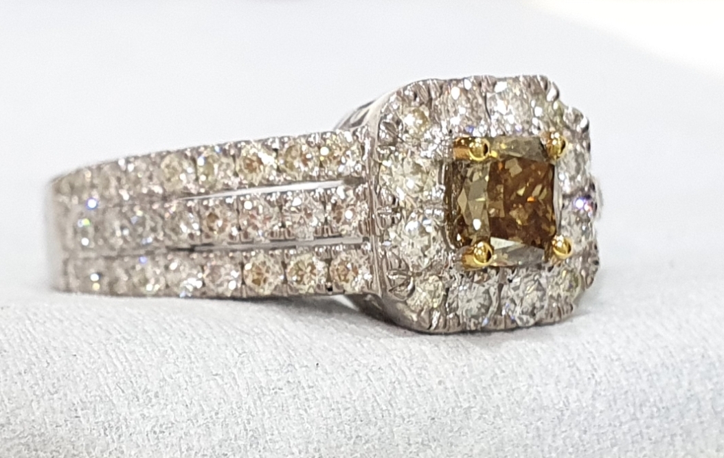 1.81 Carat Fancy Brown-Yellow Diamond Ring - GIA
