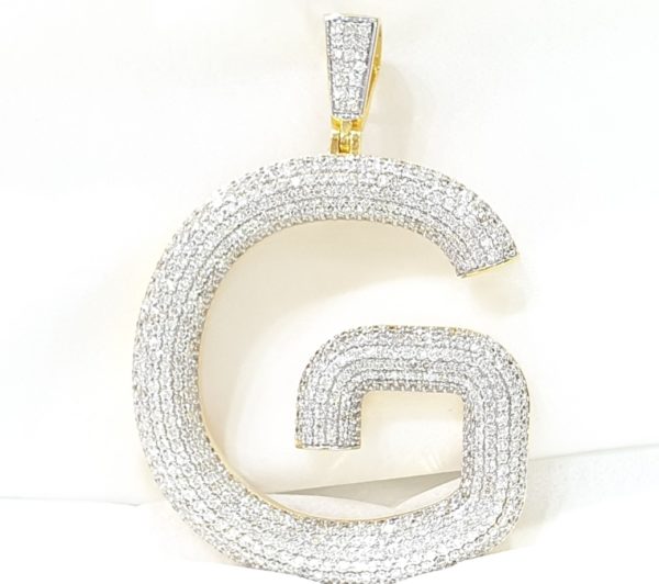 YELLOW GOLD CUSTOM DIAMOND INITIAL G LETTER