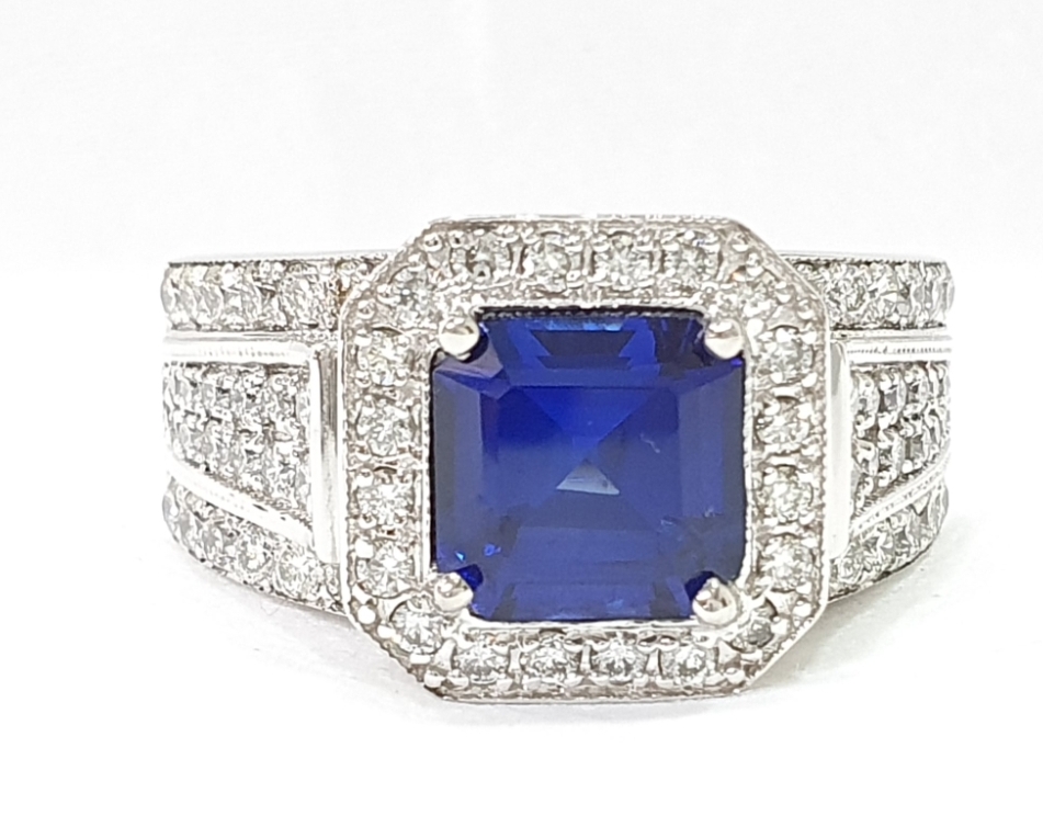 Blue Sapphire Ring Men - Etsy