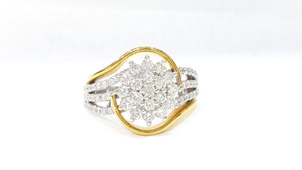 Diamonds Cluster Ring In Two-Tone