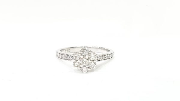 ROUND BRILLIANT CUT CLUSTER DIAMOND RING