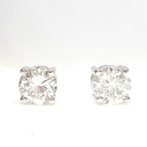 Solitaire Diamond Stud Earrings