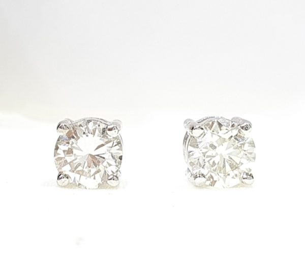 Solitaire Diamond Stud Earrings