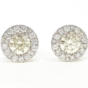 ROUND HALO DIAMOND EARRING