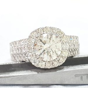 classic halo diamond engagement ring