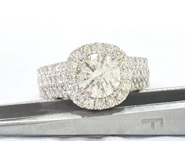 classic halo diamond engagement ring