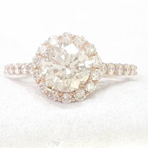 Classic Halo Diamond Engagement Ring