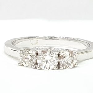 White Gold 3 Stone Diamond Ring