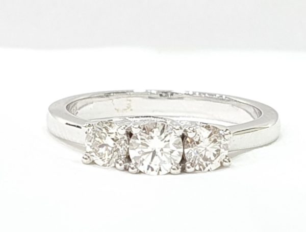 White Gold 3 Stone Diamond Ring