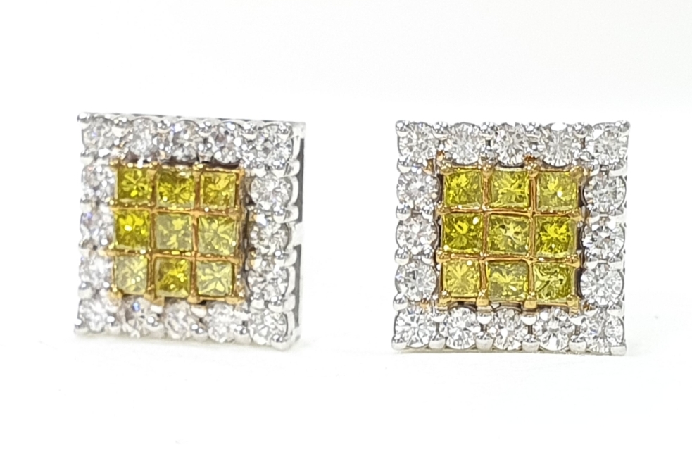 Men's Lab-Created Diamonds by KAY Stud Earrings 2 ct tw 14K Yellow Gold |  Kay