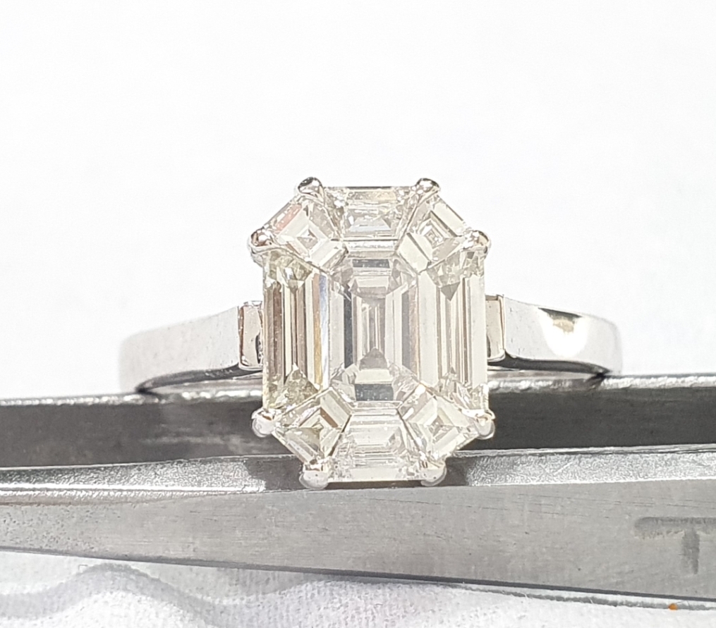 Macy's 2-Pc. Set Cubic Zirconia Emerald-Cut Ring & Matching Band in Sterling  Silver - Macy's