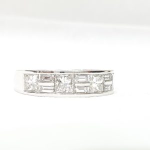 Princess Cut & Baguette Cut Diamonds Wedding Band Ring