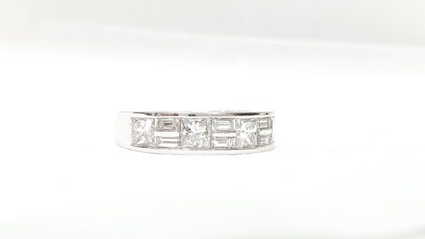 Princess Cut & Baguette Cut Diamonds Wedding Band Ring