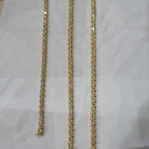 Tennis Necklace & Bracelet set 18 kt Yellow Gold