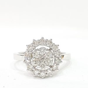 Cluster Halo Diamond Ring