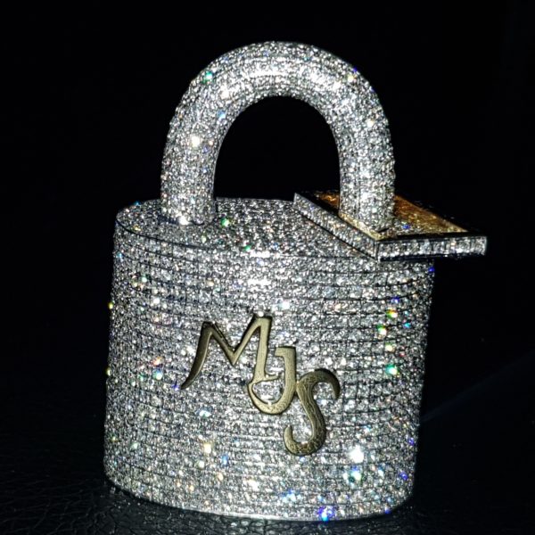 Diamond Padlock Initial Letter Pendant