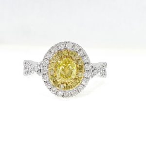 Oval Fancy Yellow Diamond Ring