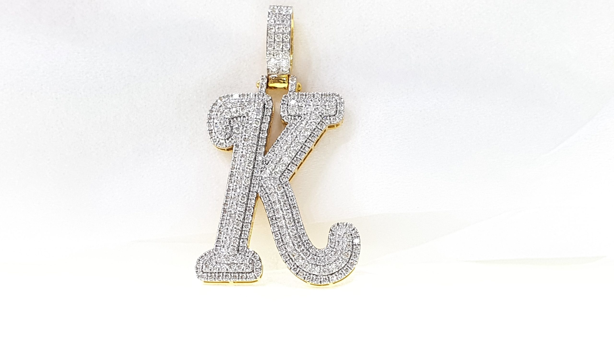 Yellow Gold Diamond Letter Initial K Pendant 18 Kt Gold – Parasmani