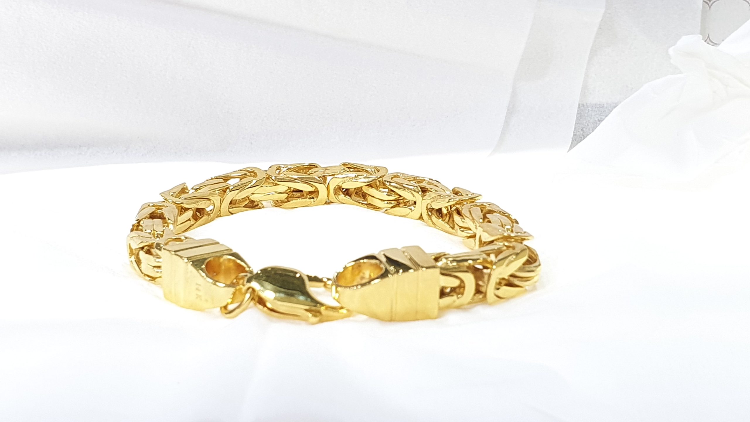 Solid Gold Kings Style Mens Bracelet 18 Kt or 14 Kt Gold – Parasmani ...