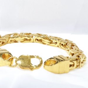 Solid Gold Kings Style Mens Bracelet