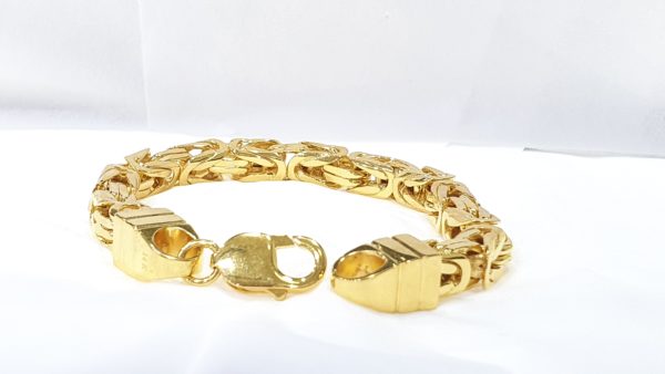 Solid Gold Kings Style Mens Bracelet