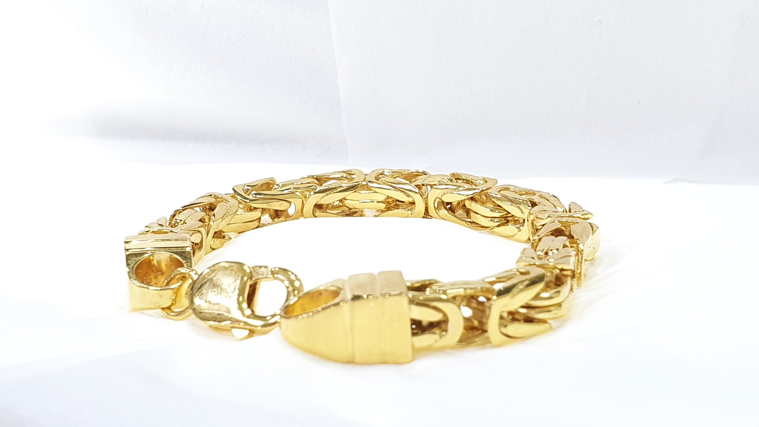 Solid Gold Kings Style Mens Bracelet 18 Kt or 14 Kt Gold – Parasmani ...