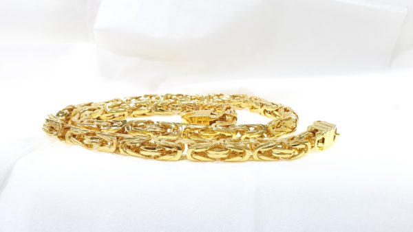 Solid Gold Kings Style Mens Necklace