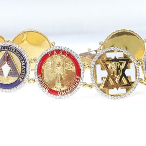 Masonic Fraternity Symbol Mens Bracelet