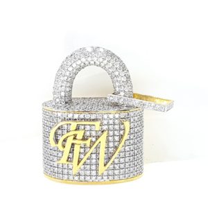 Diamond Padlock Initial Letter Pendant