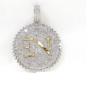 Initial Letter EN Diamond Pendant 18 Kt