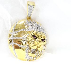 Diamond Lion Head Pendant